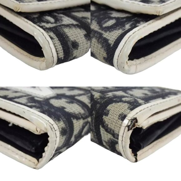 821133AM (V1) Christian Dior Wallet Long Trotter Flap Black PVC - Picture 7 of 13